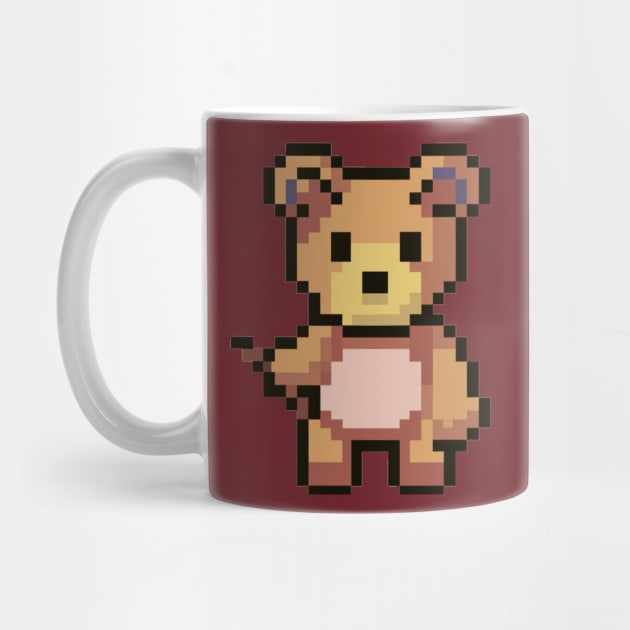 Teddy bear in pixel art by Casteli